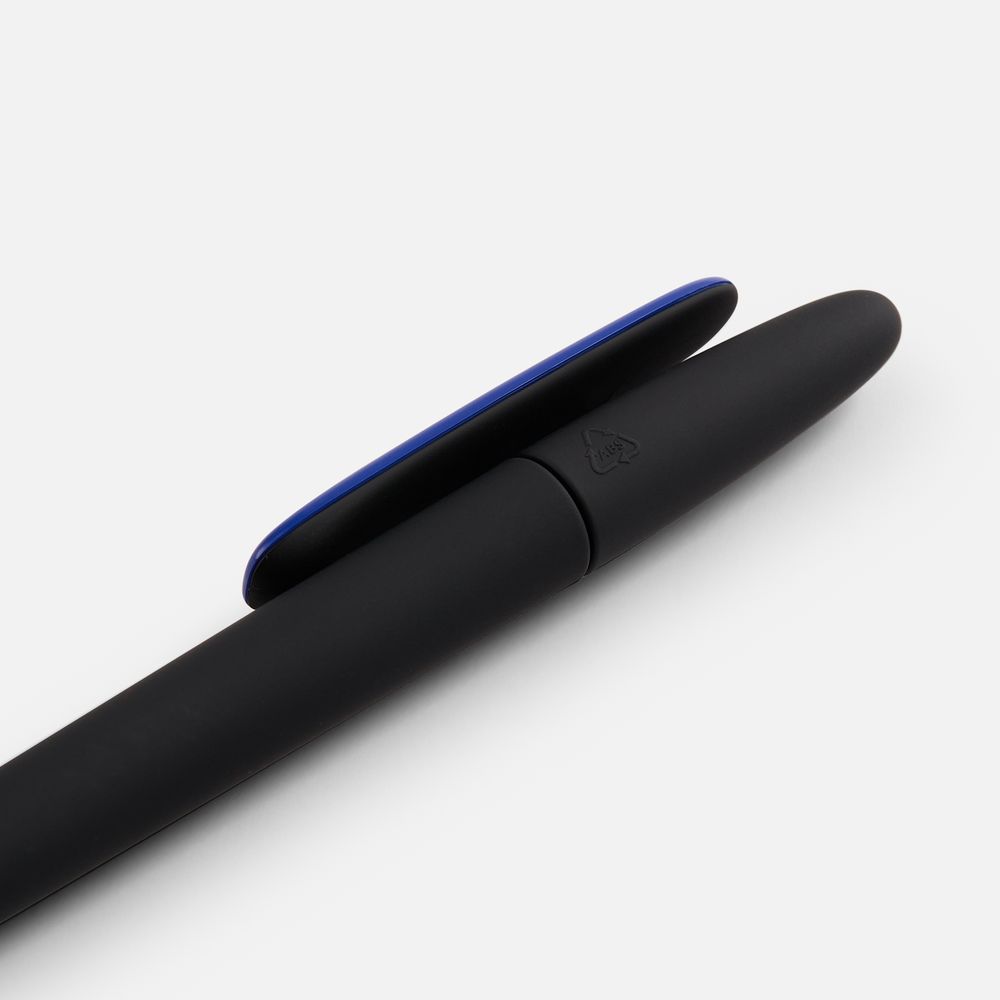 Ручка шариковая Prodir DS5 TRR-P Soft Touch, черная с синим — изображение 5